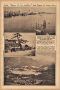 1922 Cuba Cabanos Fortress Puerto Rico Tobacco Mosquito Nets Sepia Rotogravure - Picture 1 of 1