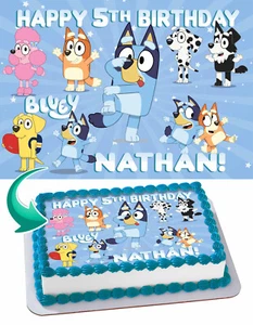 Bluey Bingo Edible Cake Topper Party Decoration Edible Image - Picture 1 of 1