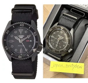 Seiko 5 Sports SBSA025 Automatic Mechanical Total Black Diver Watch Men Japan - Picture 1 of 6