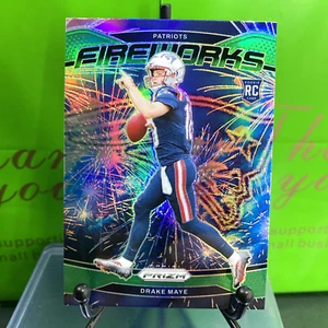 2024 Panini Prizm 🔥Fireworks Green Prizm 22 Drake Maye RC New England Patriots - Picture 1 of 15