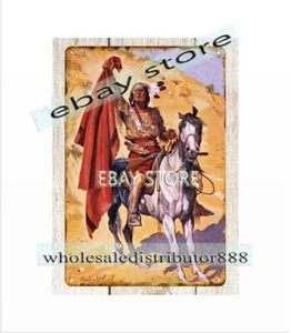 The Blanket Indian native American by Stanley L. Wood metal tin sign wall decor - Picture 1 of 4