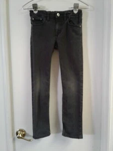 H&M Kids Jeans Skinny Stretch Denim Black Adjustable Waist Size 26 - Picture 1 of 7
