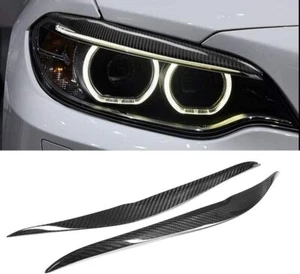 Carbon Fiber Headlight Eyebrow Eyelid For BMW 2 Series F22 F23 F87 M2 M Sport  - Picture 1 of 14