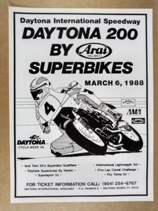 1988 Daytona 200 Superbike Motorcycle Race vintage print Ad - Picture 1 of 1