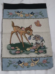 Disney Bambi & Thumper Eating Clover Blue Birds Tapestry Fabric Panels 26.5 X 17 - Picture 1 of 5