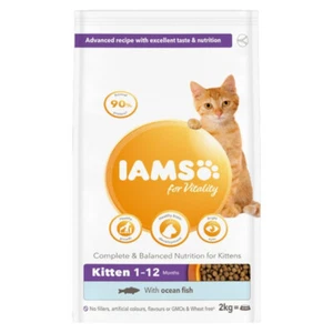 Kitten Dry Food IAMS VITALITY Complete Nutrition 1-12 Months Ocean Fish 2kg - Picture 1 of 1