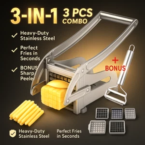 Heavy Duty Stainless Steel French Fry Cutter with Suction Feet for Potatoes - Picture 1 of 18