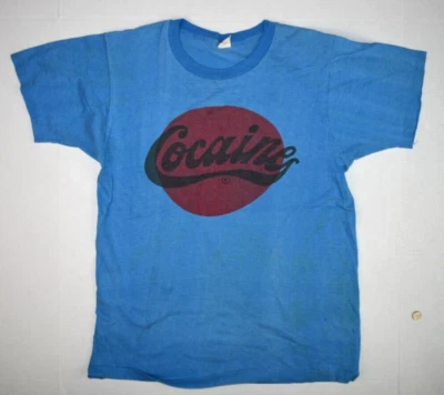 Camiseta Vintage Talla XS/S 70s Coca-Cola Cocaína Logo Original Bootleg Murphy & Me Pub Foto 1 de 4