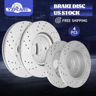 Front Rear Drilled Disc Brake Rotors Set For 2007 2008 - 2019 Nissan Altima - Image 1 of 4