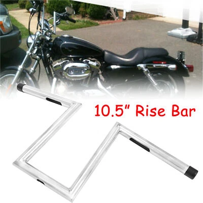 1" Ape Hanger Handlebar 10-1/2" Rise Drag Z-Bar For Honda Yamaha V Star 1100 Foto 1 de 4