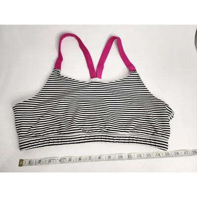 Sujetador deportivo MPG talla XL Top de entrenamiento con tirantes rosas a rayas Foto 1 de 3