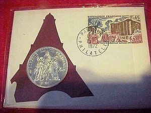 1972 #LE-26 99 COMPANY FIRST DAY FIRST ISSUE FRENCH SILVER 10 FRANCS 1588 ISSUED - Picture 1 of 4