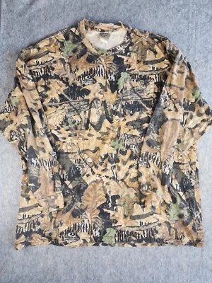 Mens Jerzees Mossy Oak Forest Floor Camouflage Shirt Size 3XL Distressed - Image 1 of 4