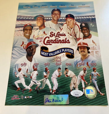 Stan Musial Signed Autographed St. Louis Cardinals MVP Players 8X10 Photo JSA - Image 1 of 3