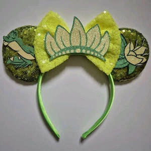 Tiana Princess And The Frog Disney parks headband Minnie Mickey Mouse ears bow - Picture 1 of 5