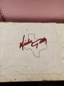 Vintage 70er Jahre Rarität Mickey Gilley weiß Texas Taschentuch 22x22 eckig (c1312) - Bild 1 von 3