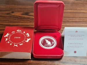 2008 Australia Perth Mint Year Mouse $1 Lunar Series I silver 1oz Proof - Picture 1 of 4