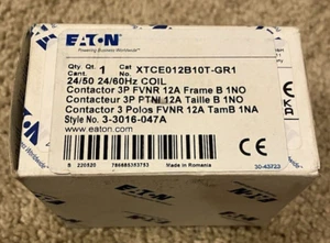 Eaton XTCE012B10T-GR1 Contactor 24 VAC Coil 3 Pole + Aux - Picture 1 of 3