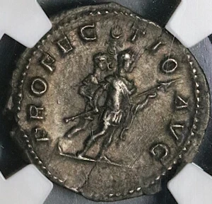 213 NGC XF Caracalla Roman Empire Denarius Emperor & Standard Bearer (21091505C) - Picture 1 of 6