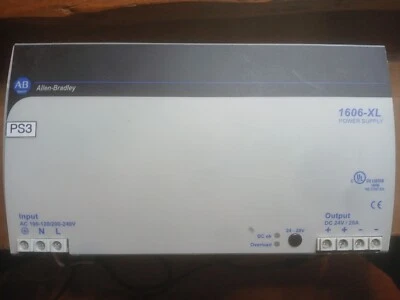 Fuente de alimentación Allen-Bradley 1606-XL480EP 1606 XL 120/240 VAC entrada 24 VCC salida 480 W Foto 1 de 4