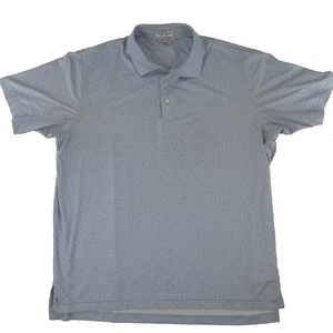 Peter Millar Summer Comfort Golf Polo Shirt Mens XL Blue All Over Pattern - Picture 1 of 10