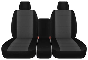 Fundas de asiento delanteras 40-20-40 para camioneta Ford F150 2011-2014 terciopelo negro carbón - Imagen 1 de 1