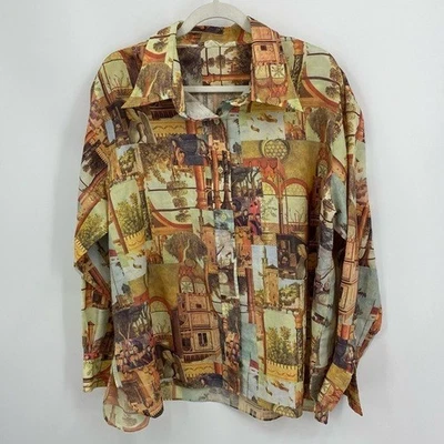 Camisa De Colección Renacimiento Romano Elementos Figura Arquitectónicos Botón Delantero XL Foto 1 de 4