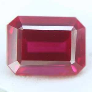 12.80 Ct Certified Natural Ruby Red Eye Clean Emerald Shape Loose Gemstones - Picture 1 of 4