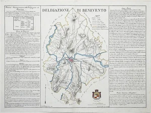 Benevento Campania Marzolla Italia Italy Map Karte 1833 - Picture 1 of 1