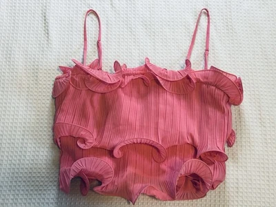 Lush Feminino NOVO - GRANDE - Babado - Top - Fúcsia - Barbie Rosa - Forrado - Novo com etiquetas - Imagem 1 de 4