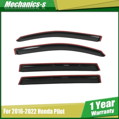 Fit For Honda Pilot 2016-2022 4 Pieces Set of Car Window Rain Guards Black NEW Foto 1 de 4