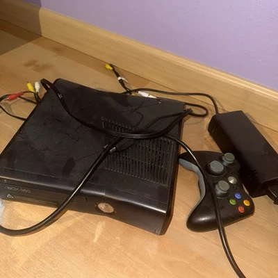Microsoft Xbox 360 Console – Includes Cables & A Controller - Fair - Image 1 of 3