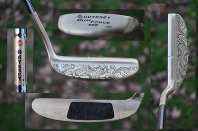 CUSTOM GOLD Odyssey Dual Force 880 Putter Napa 8802 RH / Engraved & Milled Face - Image 1 of 4