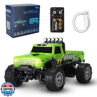 hehred Mini RC Truck,1:64 Scale Monster Truck Remote Control Car with Lights, - Image 1 of 4