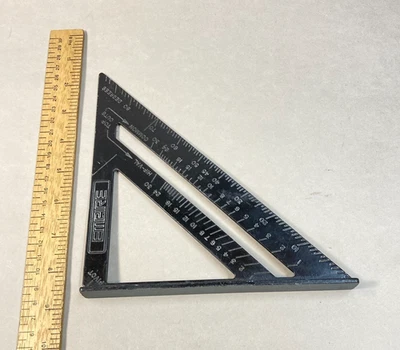 Empire Rafter Square Carpenter Framing Layout Aluminum Black 7 1/4" USA - Image 1 of 4