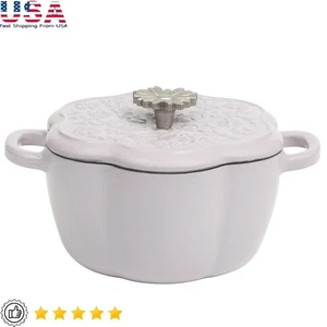 Horno holandés de hierro fundido esmaltado con tapa compatible con inducción sopa estofado utensilios de cocina nuevo - Imagen 1 de 8
