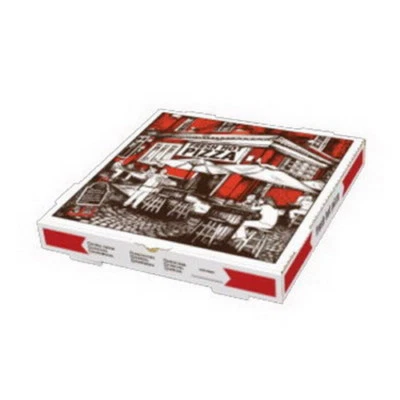 Square Cafe Design B-Flauta Caixa de Pizza Ondulada Branca 12" L x 12" L | 50/Pacote - Imagem 1 de 2