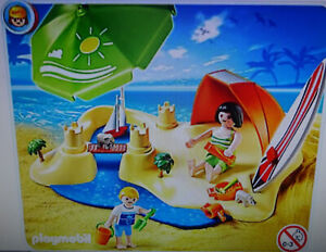 Playmobil 4149 Strandurlaub Strand Familie Strandkorb Meer/Wasser + Zubehör