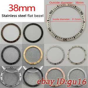 38mm Black/Blue/Green flat stainless steel bezel fit SKX007 SKX009 bezel insert - Picture 1 of 16