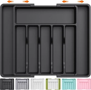 Silverware Drawer Organizer, Expandable Utensil Tray for Kitchen, BPA Fr - Picture 1 of 9