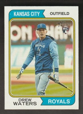2023 Topps Heritage Drew Waters Image Variation #96 Rookie RC Kansas City Royals - Image 1 of 2