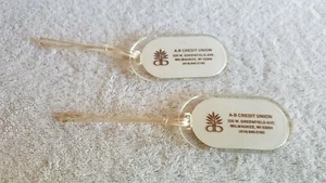 Allen Bradley Luggage Suitcase Tag Unused NOS Vintage Lot Of 2 A-B Credit Union - Picture 1 of 9