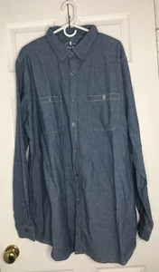 Liberty Blues Co. Herren Baumwollhemd 2XL Tall Lg Ärmel 2 geknöpfte Taschen blau - Bild 1 von 6