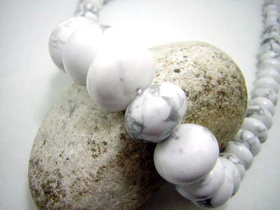 VERLAUF KNOPF HOWLITH EDELSTEIN KETTE SONDERPREIS WUNDERSCHÖN GROß E 31X - Bild 1 von 3