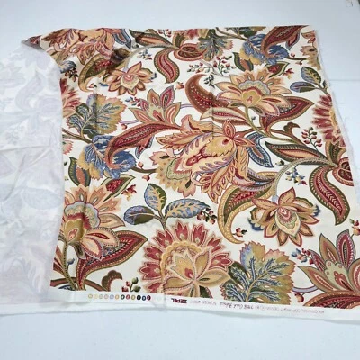 Mill Creek Tela Tapicería Rojo Verde Paisley Floral Algodón 53x22 Foto 1 de 4