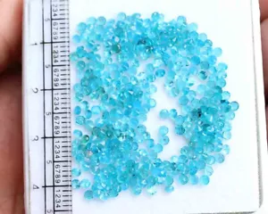 11.80 Ct Natural Apatite 2 MM Round Cut Loose Faceted Gemstone 320 Pieces - Picture 1 of 4