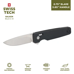 Swiss Tech Balken Crossbar Lightweight Locking Flipper Messer, D2 Stahl mit Lo - Bild 1 von 12