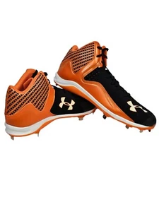 Botines de béisbol Under Armour para hombre 16 negro naranja negro softbol moldeado ajuste sin asas - Imagen 1 de 8