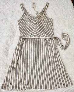 A New Day Dress Women's M Sleeveless Sheath V Neck Striped Lightweight NWT - Picture 1 of 5