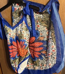 Set 2 pezzi costume da bagno donna abbigliamento spiaggia sexy stampa floreale reggicalze pezzo unico copricostume - Foto 1 di 2